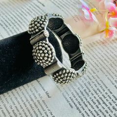 Antique German Silver Black Bangle Bracelet