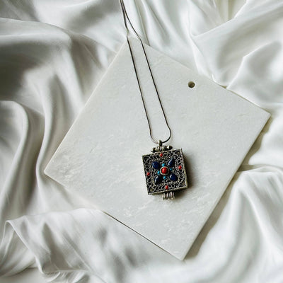 Antique Turquoise Coral Pendant