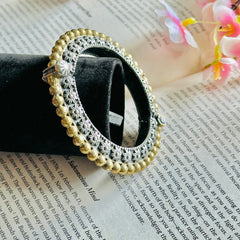 Buy Traditional Golden Silver Flower Design Bangle