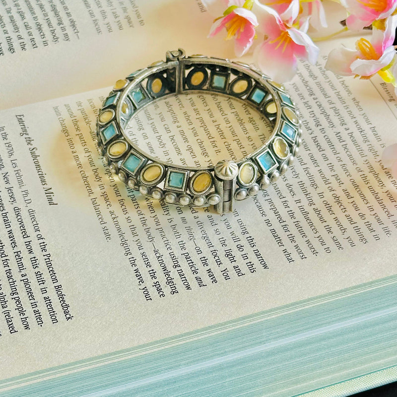 Cherriscope Multicolor Stone Brass Openable Bangle
