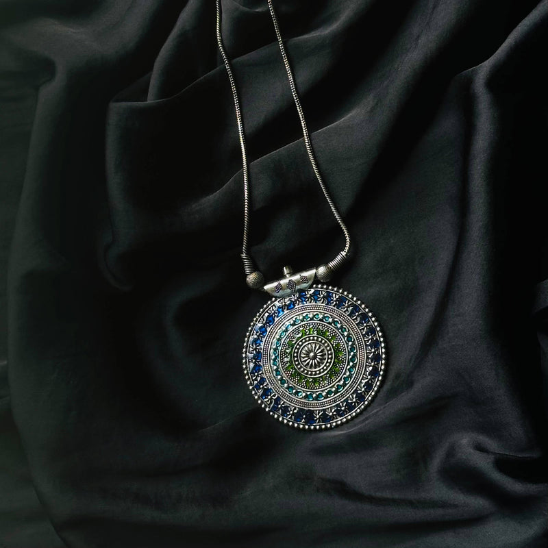 Fancy Oxidized Silver Pendant