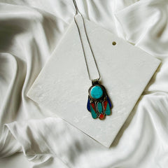 Tibetan Pendant with Natural Turquoise Stone