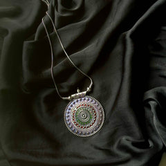 Silver Oxidized Tribal Pendant Jewelry -Cherriscope