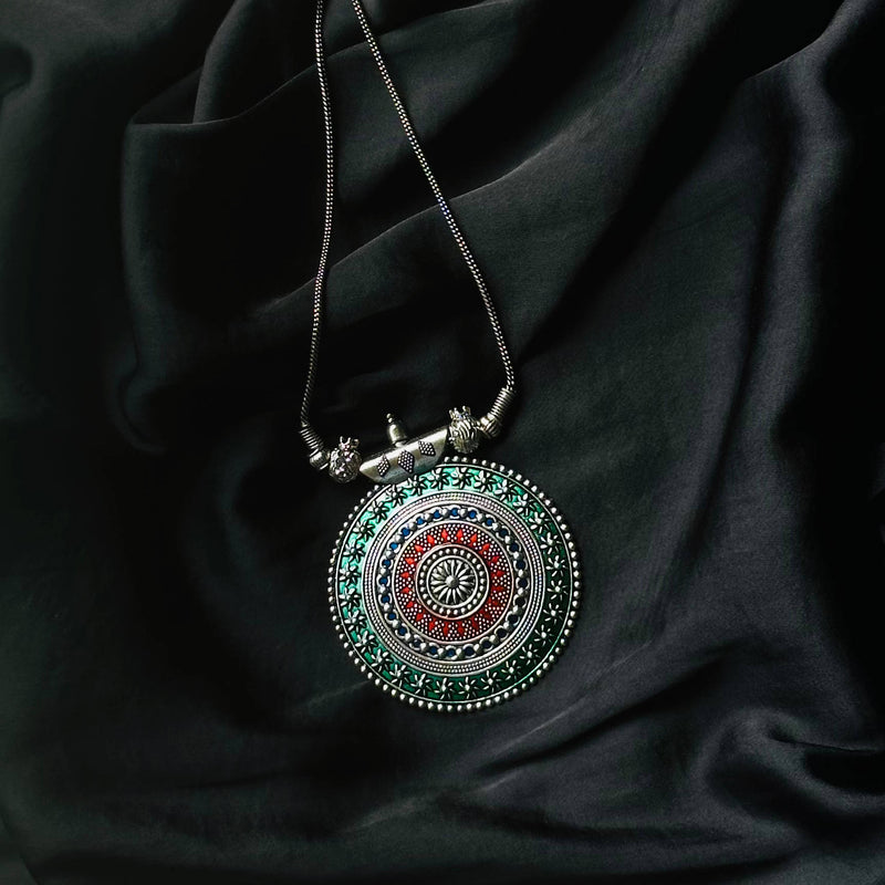 Oxidized Red Silver Pendant - By Cherriscope