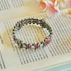 Pink Stone Multicolor Bangle – Elegant Fashion Jewelry