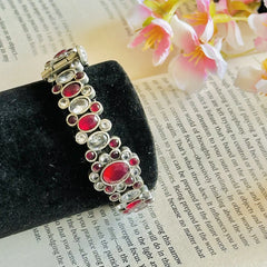 Pink Stone Multicolor Bangle – Elegant Fashion Jewelry