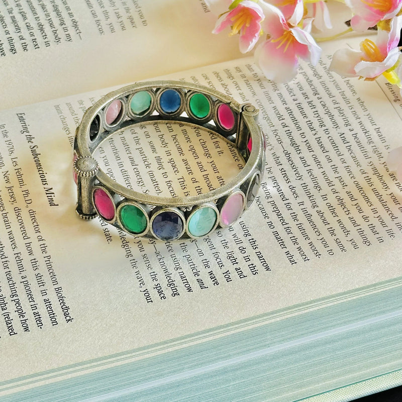 Buy Brass Bangles – Multi-Color Stone Elegance