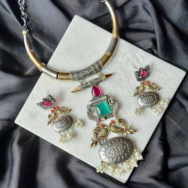 Oxidized Silver Kundan Jewelry
