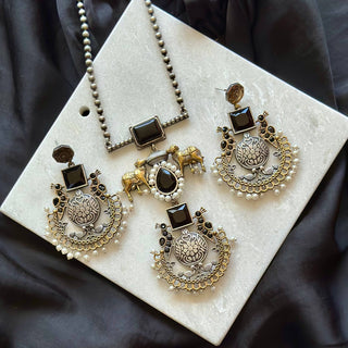 Oxidized Silver Peacock Design Jewelry - Cherriscope