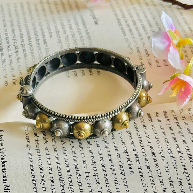 Shop Gold & Silver Dual-Tone Brace Bracelet 1