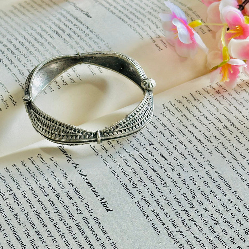 Silver Hand Bracelet Antique Kada Bangle 