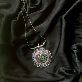 Silver Oxidized Tribal Pendant Jewelry -Cherriscope