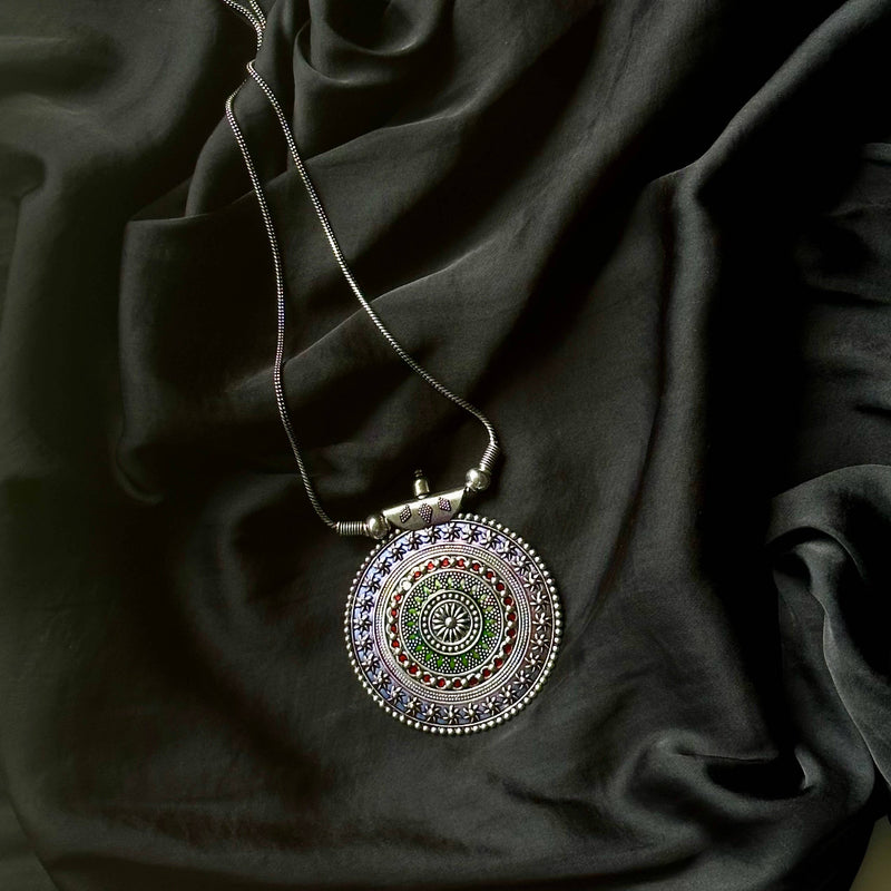 Silver Oxidized Tribal Pendant Jewelry 