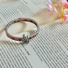 Silver Red Stone Bracelets 