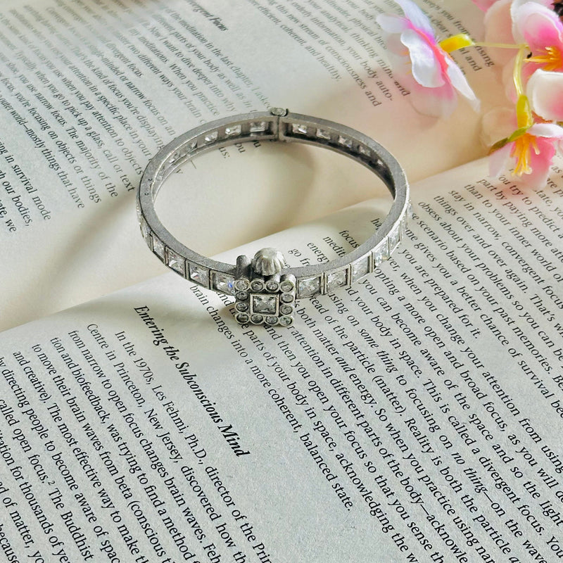 Silver White Stone Bracelets & Bangles for Women