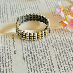 Traditional Golden Silver Dual-Tone Bangle