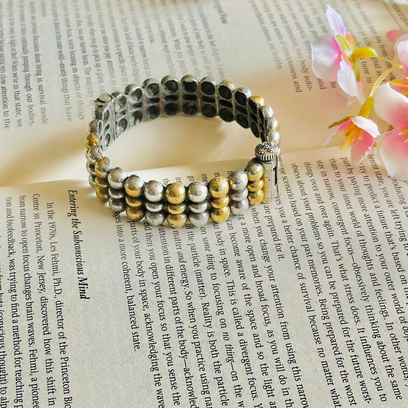 Traditional Golden Silver Dual-Tone Bangle
