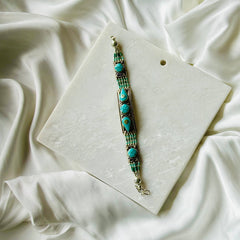 Turquoise_Tibetan_blue_Silver_Bracelet